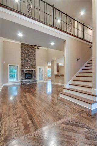 Two Story Stone Fire Place