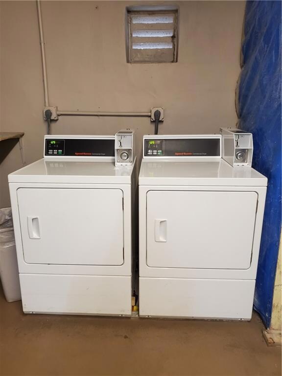 DRYERS IN LAUNDRY ROOM