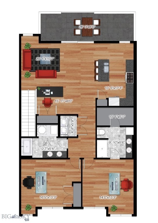 Up stairs, aprox for illustration purposes only