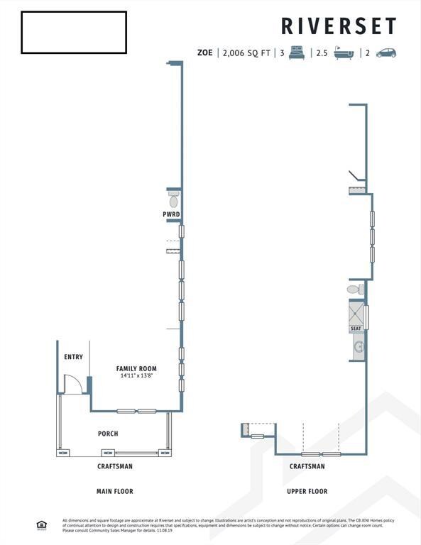 End unit Craftsman elevation.