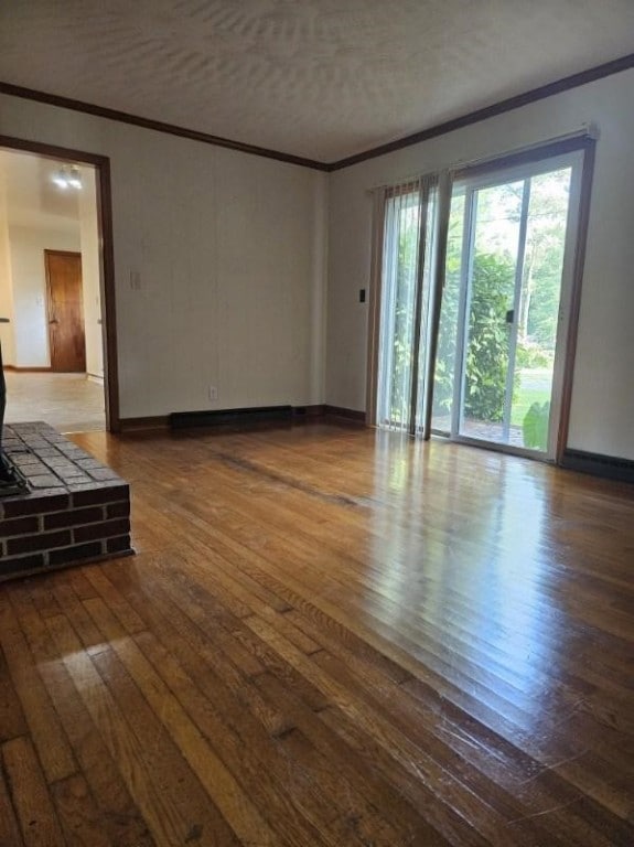 Unfurnished room with dark wood-type flooring