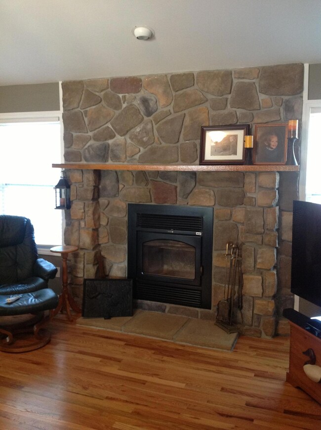 stone fireplace