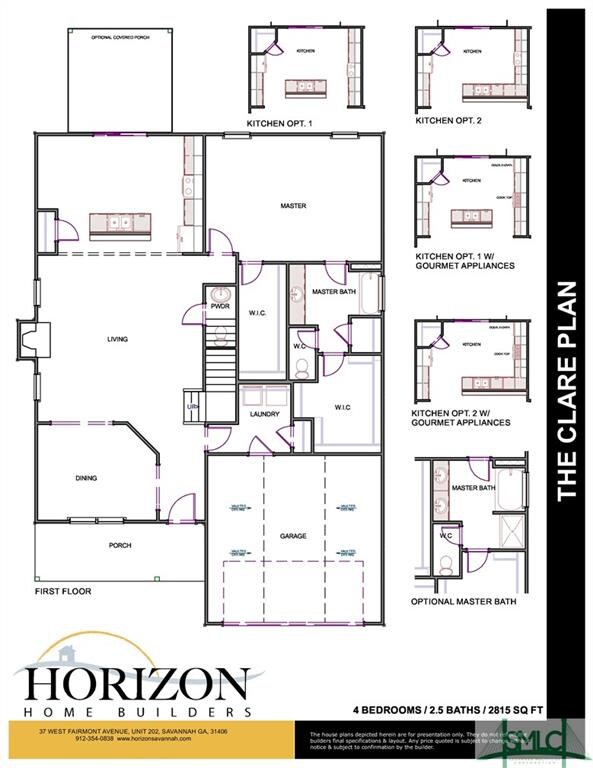 The Clare First Floor Plan and Options