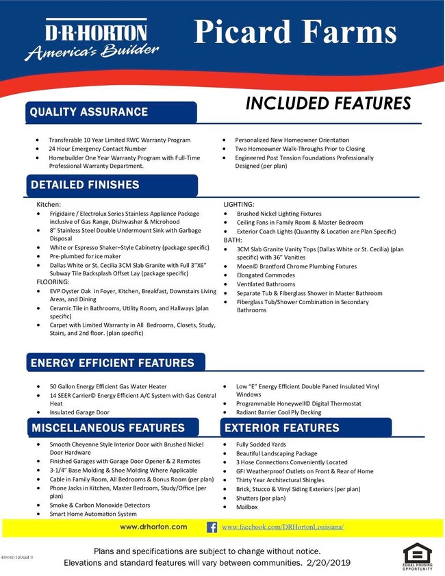 Picard Farms Included Features Sheet 2.2