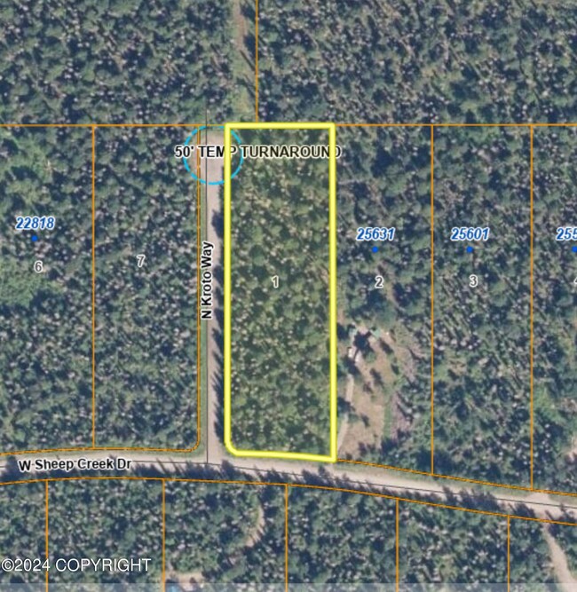 Aerial of lot