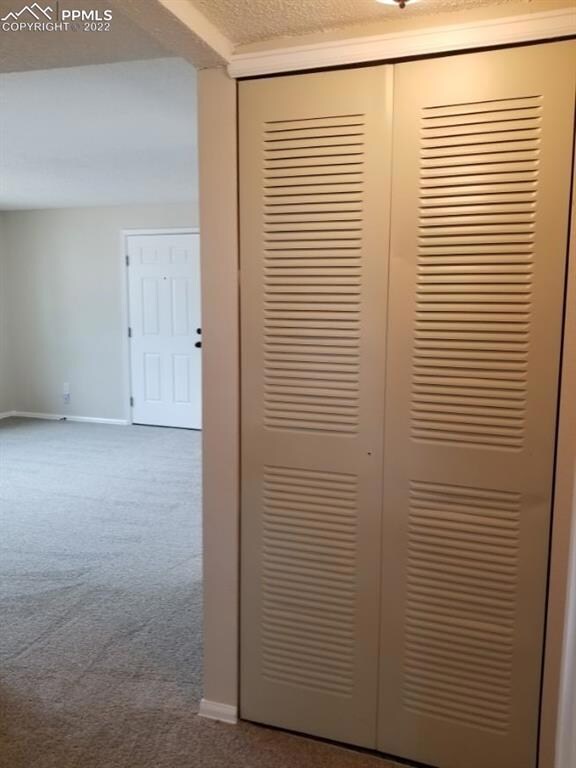Hallway view to living room and entry