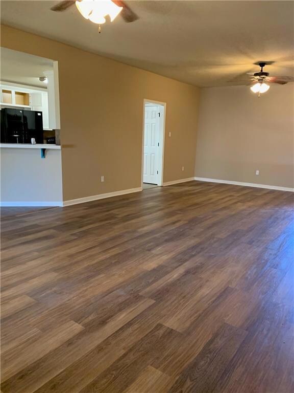 Family room is open to dining and kitchen
