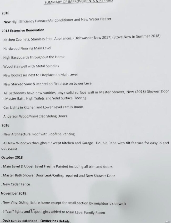 Extensive updates, remodeling, and maintenance.  H