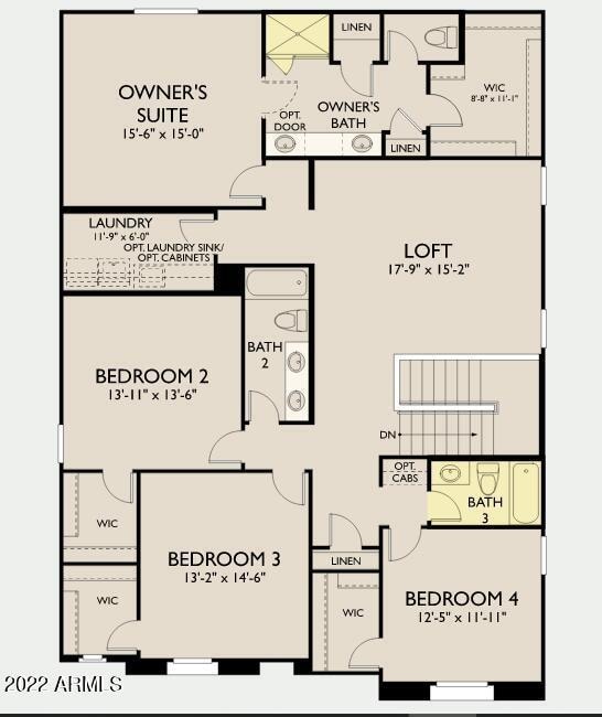 Venture- Lot 91- Rose- Upstairs layout