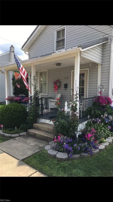 Summer view of front porch