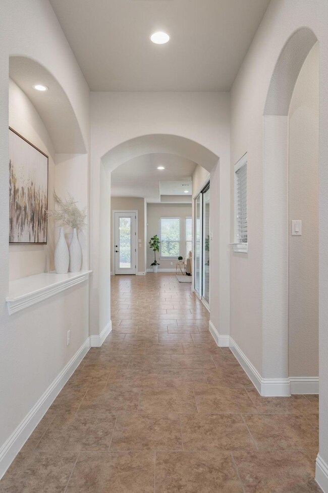 Entry hall with art niches.