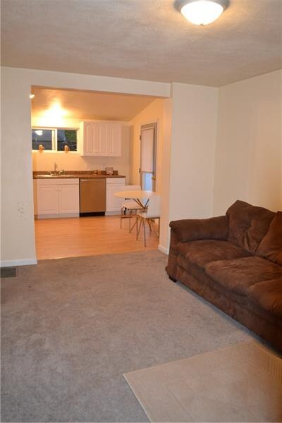 Wide opening between kitchen and Dining room (whic
