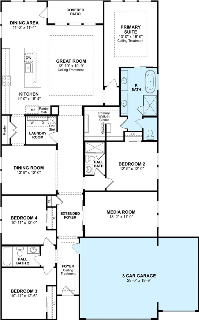 The Warren floor plan by K. Hovnanian Homes. 1st F