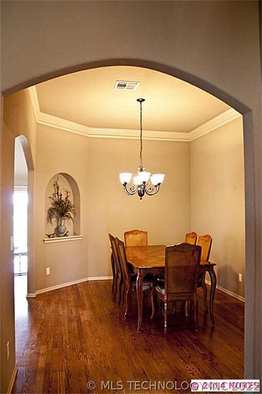 View from entry way to the formal dining room.  Th