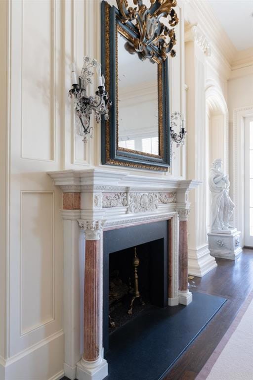 Living room fireplace