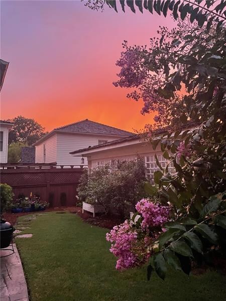 Sunsets from the roof terrace & rear garden