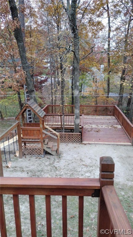 View of wooden deck
