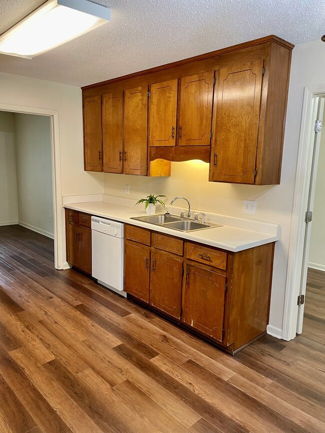 Real wood cabinets in the kitchen