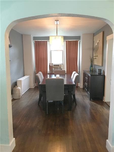 Spacious dining room with bump out and gorgeous ch