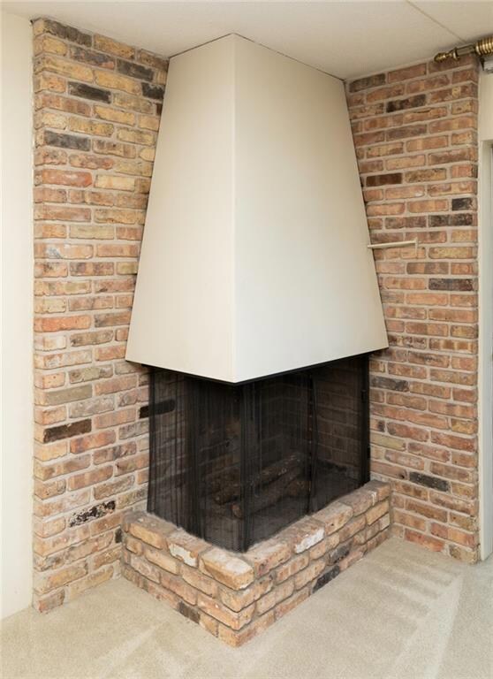 Wood burning fireplace