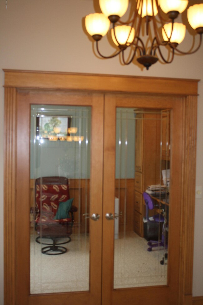 French doors leading to office
