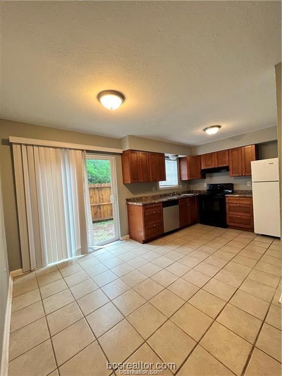 Kitchen featuring dishwasher, black electric range