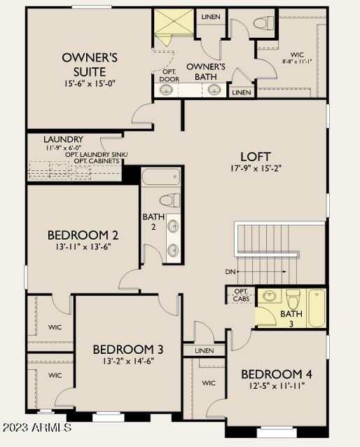 Venture- Lot 102- Upstairs Floor Plan