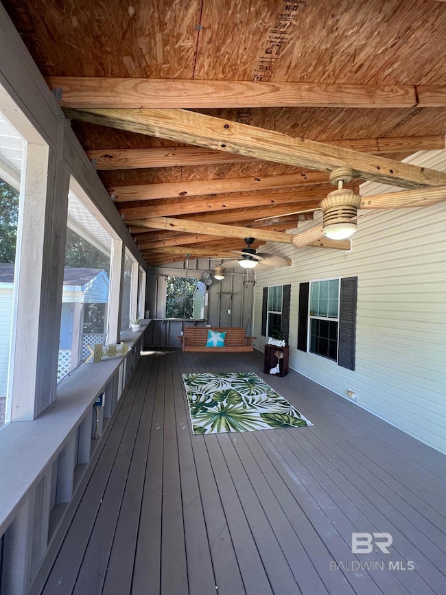Deck with ceiling fan