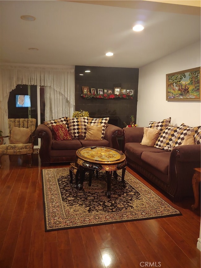 Family room with a fireplace