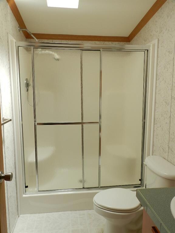 Bathroom with large shower