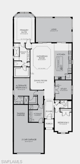 Structural options added at 15111 Pescara Street include: Tray Ceiling, tandem garage, gourmet kitchen, casual dining extension, study, primary suite with bay window, 10' ceilings, covered extended lanai, outdoor kitchen rough-in.