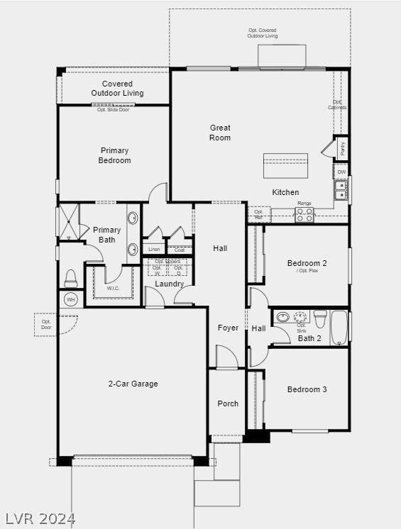 Structural options include: 6' sliding glass door