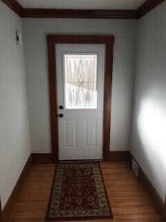 New front door and freshly painted entry way