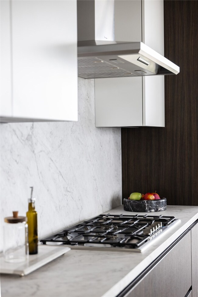 Kitchen features Thermador stainless steel applian