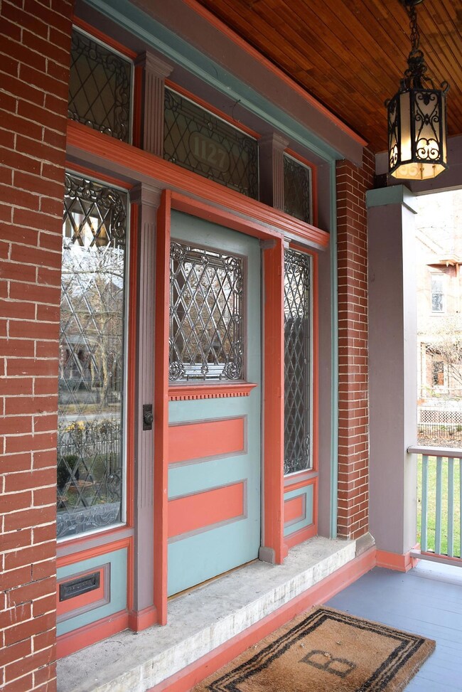 leaded glass in front door