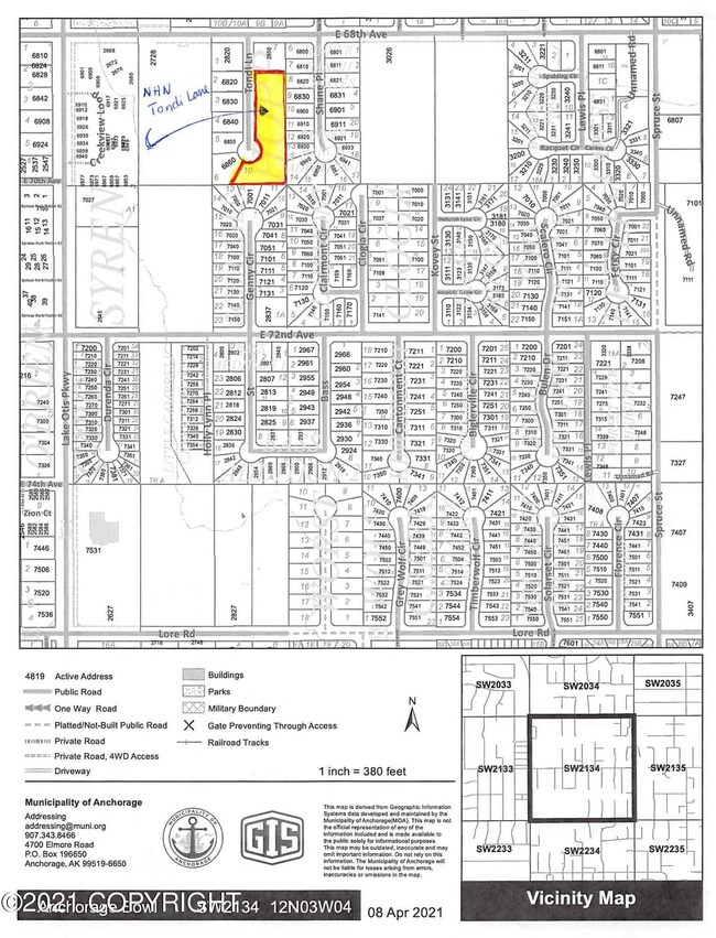 Tondi Lane Street Map