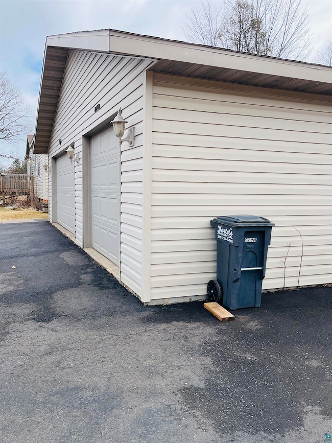 View of detached garage