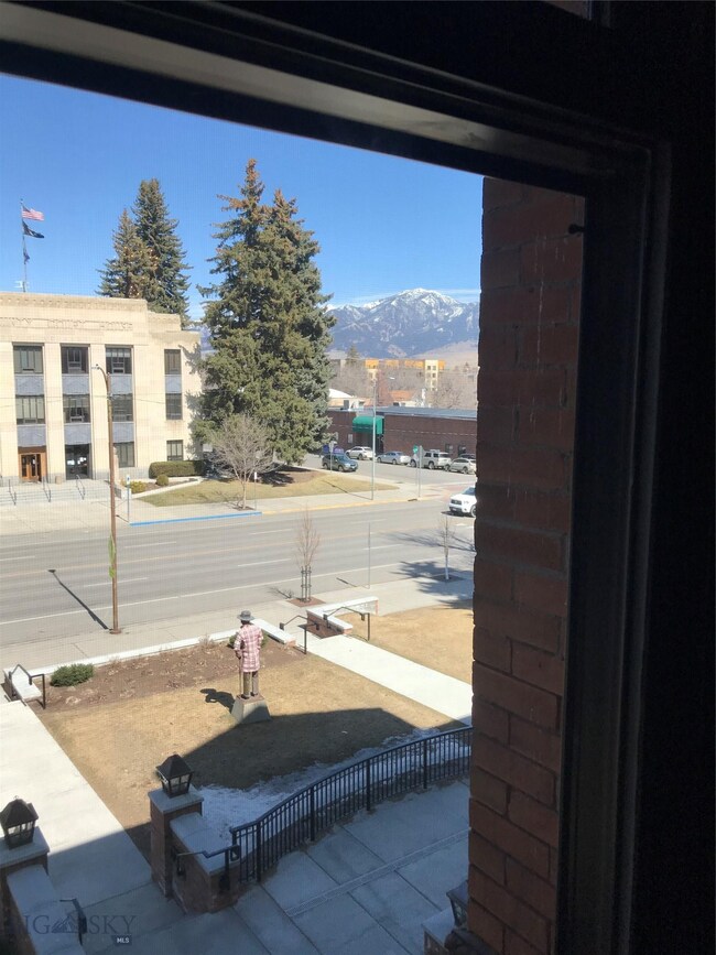View from the Greatroom: The Bridger Mountains and