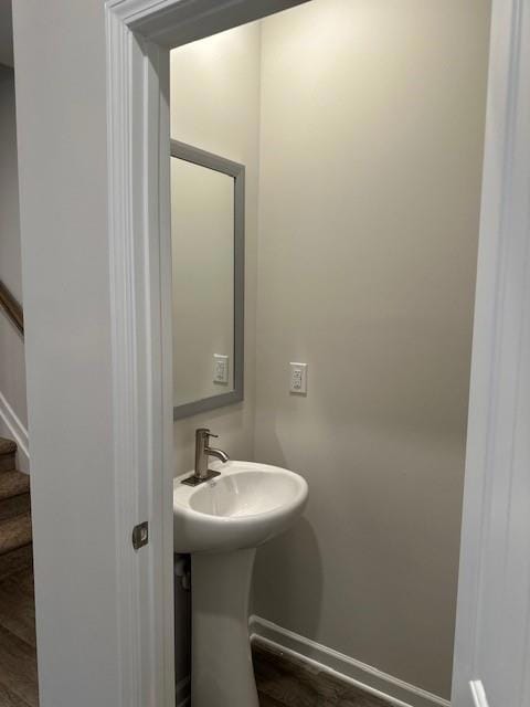 Powder room  featuring premium vinyl flooring and 