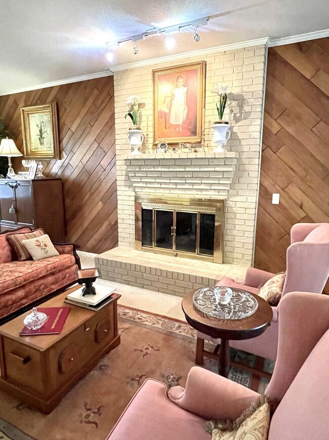 Luxurious wood burning fire place