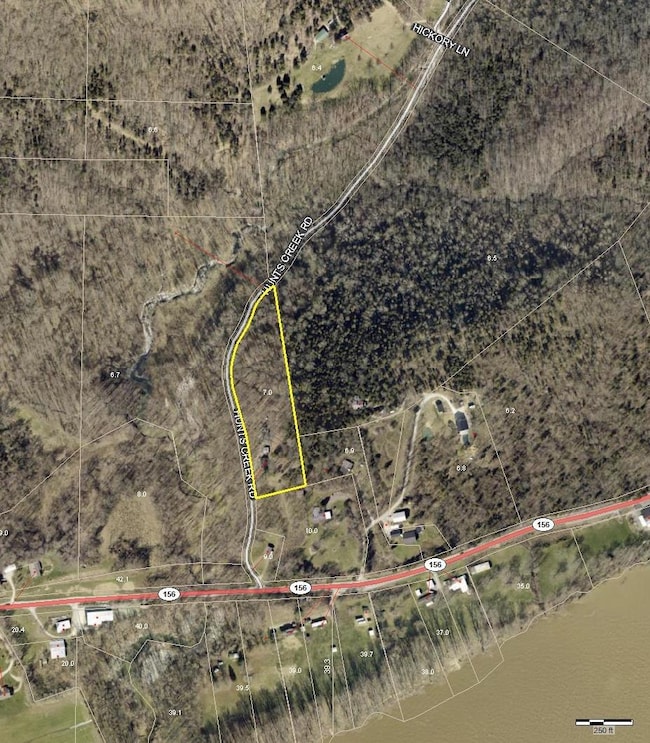 Aerial Property outlined in Yellow