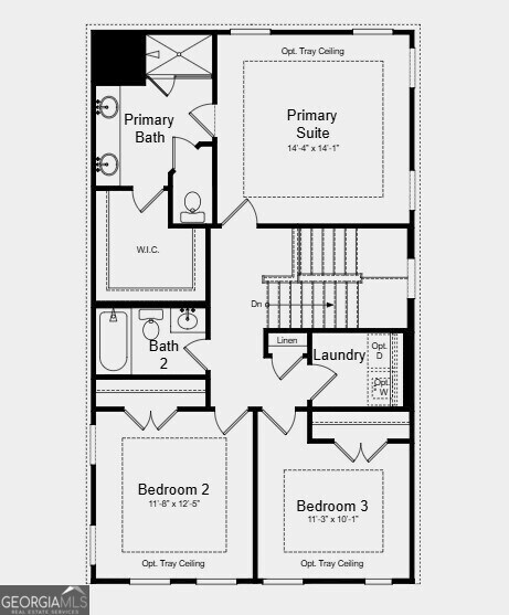 Upper Level Floor Plan - Additional highlights include: laminate stair treads and open stair railing