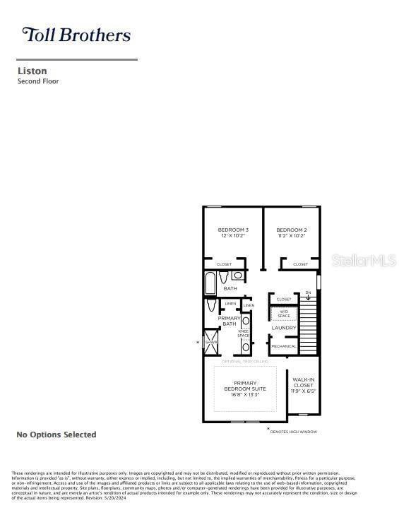 Second floor layout with upgrades