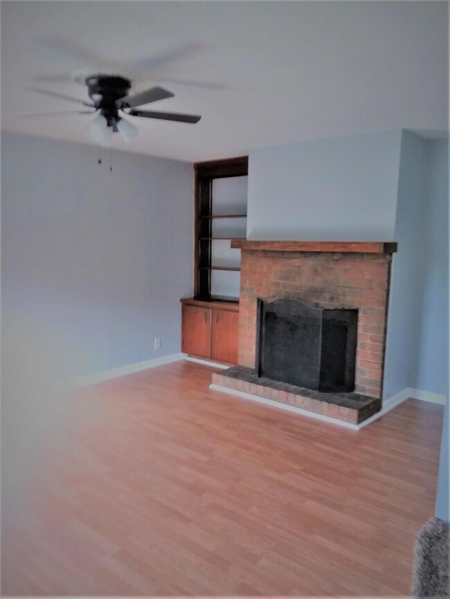 Wood burning fireplace
