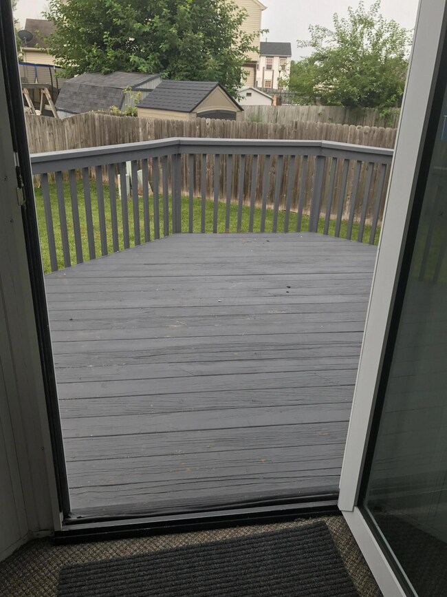 view of freshly painted deck