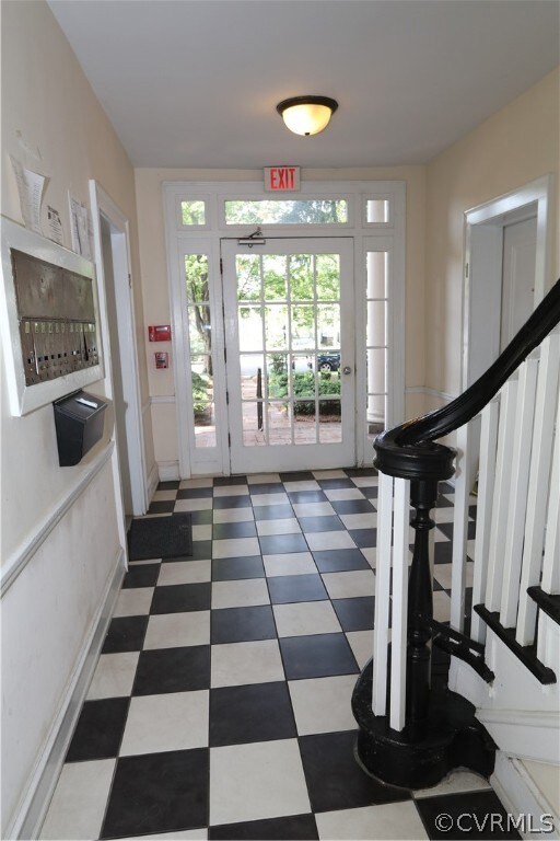 This is the view looking out of the front entrance
