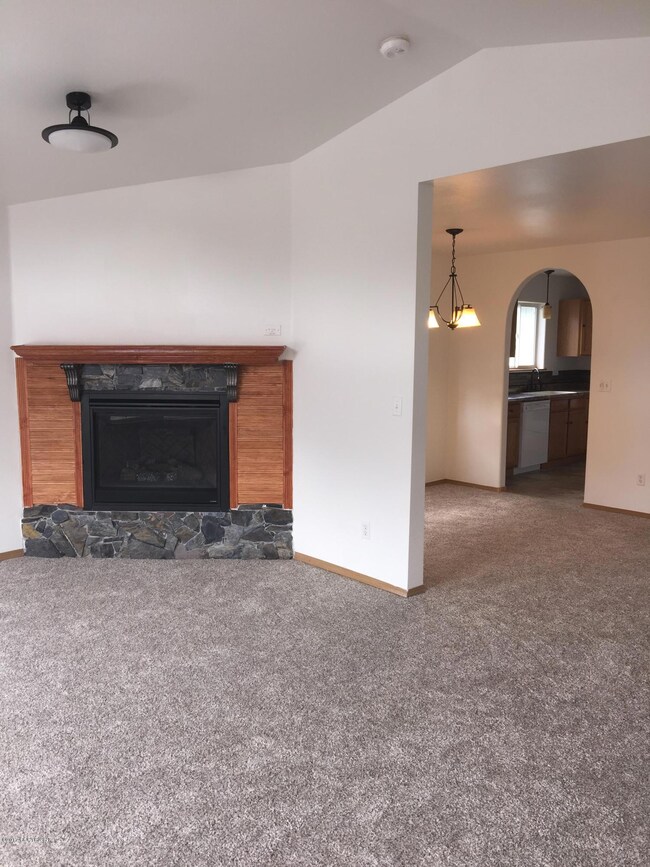 Fireplace, dining area