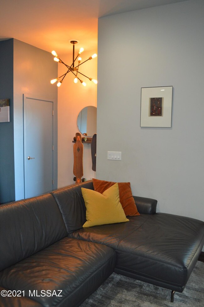 Unique light fixture in entryway