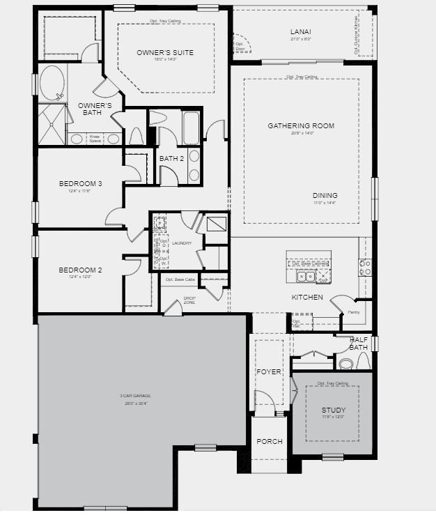Structural options added to 85318 Berryessa Way include: Gas appliances, side entry garage, brick paver driveway & lanai, tray ceiling package with crown molding, study ILO Flex, 8' interior doors with 5.25
