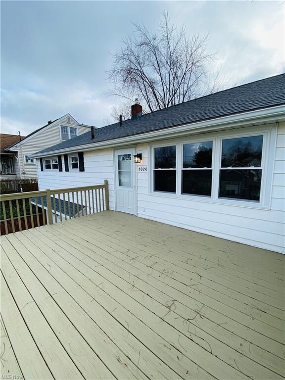 Freshly painted two tier deck.  New front entrance